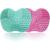 2 packs make-up brush cleaning mat silicone makeup brush cleaner cleaning pad and scrubber with suction cup portable wash tool (pink & green) pink and green