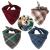 Dadabig 4 pieces of bandana for dog pet bandana's dog hill towel collar stylish checkered dog-neck cloth reversible triangle puppy scarf for cute dogs and cats (cotton)