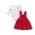 MoccyBabeLee Baby Girl Clothes Newborn Dress Set Long Sleeve Flower Bodysuit Romper Corduroy Overall Dress Infant Outfits 12-18 Months Red