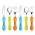 Lehoo Castle Toddler Cutlery 6pcs Stainless Steel Dinosaurs Children's Cutlery Kids Cutlery Flatware Incudes 2 x Spoons 2 x Forks 2 x Knives Orange/Green/Blue