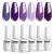Vishine 6PCS Purple Glitter Nail Polish Gel UV LED Soak Off Nail Art Kit Gorgeous Manicure Collection Gift Set 8ml C003