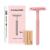 Double Blade Razor for Men and Women Metal Single Blade Razor with 10 Blades Pink