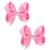 AMYDECOR 6 Inch Pink Sparkly Glitter Sequin Hair Bows for Girls Toddlers Kids Children Teenage (2PCS)