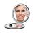 OMIRO 1X/10X Magnifying Compact Mirror with PU Leather, Ultra-Portable for Purses and Travel, Round Black Black 1X/10X