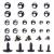 PH PandaHall Resin Safety Eyes  100pcs 5 Size Craft Eyes Black Stuffed Crochet Eyes Kawaii Eyes with 100pcs Washers for Teddy Bear  Amigurumi Craft  Puppet  Plush Animal Making (8/10/ 12/14/ 16mm) 5 Size Resin Eyes - 100...