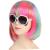 KOLIGHT Fashion Colorful Short Straight Halloween Wigs Women Girls Replacement Cosplay Costume Hair Wigs-Free Cap+Comb (Blue)