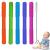 Hollow Teething Tubes Toys for Babies Girls and Boys (5 Pack), Silicone Baby Teether Toy Tube for Infants with Nursing Biting Chewing, Chew Straws for Toddlers 6-12 Months Style A