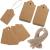SallyFashion Kraft Paper Tags, 600 PCS Craft Hang Tags with Free 600 PCS Natural Jute Twine for Gifts Arts and Crafts Wedding Holiday 600 Brown