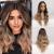 Haircube omber brown wig middle parting long curly women's wigs 24-inch wigs for women naturally looking synthetic wigs omber braun3