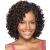 XIUFAXIRUSI XIUFAXIRUSI Short Curly Afro Wigs for Black Women Brown Kinky Curly Wig with Side Bangs Synthetic Full Hair Wig