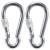PROND Locking Carabiners, Heavy Duty Carabiner, 316 Stainless Steel Screw Lock Carabiner Hooks A Silver - 2PCS