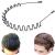 Hair bands for men women frontal ligaments beauty care unisex black corrugated feather sports for men ripening of the hair hoop clips accessories elastic slip-resistant headgear (1 pack)