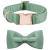 Lionet Paw's dog collar with fly - comfortable silk green dog collar with removable fly for small dogs neck 25-40cm s (1 Pack) grassy