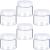 6 Pack 1 oz Plastic Pot Jars Round Clear Leak Proof Plastic Cosmetic Container Jars with White Lids for Travel Storage Make Up, Eye Shadow, Nails, Powder, Paint, Jewelry (White-1 oz)