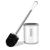 Toilet Brush and Holder Compact Size Toilet Bowl Brush with Stainless Steel Handle Small Size Plastic Holder Easy to Hide Space Saving for Storage Drip-Proof Easy to Assemble Deep Cleaning 1 Pack