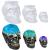 RESINWORLD Set of Large + Medium + Small 3D Skull Resin Molds, Flexible Clear Silicone Skull Head Molds, Silicone Molds for Resin, Clay, Candle Wax Casting, Halloween Home Decoration