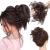 Tousled Updo Messy Bun Hair Extension Instant Ponytail With Elastic Rubber Band Updo Chignon Donut Scrunchies Extensions Hairpiece Synthetic Wavy Hair for Women Medium Brown