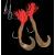 Fringed pilk leader with two side arms Japan red/brown/motor oil-coloured fringe twister from Jenzi