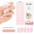 Kalolary 20PCS Nail Adhesive Wrap Nail Gel Polish Strips Full Wraps Nail Polish Stickers Cured Gel Nail Strips Self-Adhesive Gel Nail Wrap Stickers Decals(UV/LED Lamp Required) (Light Pink)
