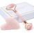 Jade Roller & Gua Sha, Face Roller, Facial Beauty Roller Skin Care Tools, BAIMEI Rose Quartz Massager for Face, Eyes, Neck, Body Muscle Relaxing and Relieve Fine Lines and Wrinkles 1-2pcs-pink