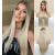 Vebonny Silberblonde Lace Front wig with side parting ombre brown wig straight hair wig long hair wig with baby hair synthetic wig 22 inch vebonny-087 #087