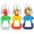 Wendergo Teething Dummy Baby Fruit Feeder Pacifier Weaning Dummies Set Silicone Food Feeders for Babies Infants Toddlers 3 Different Sizes Teething Toy Teether in Appetite Stimulating Colours