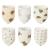Vicloon 6 pieces Baby triangle Libchchen Neckkerchen 2 in1 Musselin Neck towels terry Libchchen with 2 adjustable snap knobs waterproof bibs for small children unisex young 6Pcs multicolored-1