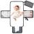 Lekebaby Portable Nappy Changing Mat Travel Baby Change Mat with Wipe-Pocket and Head Cushion Diamond Quilting Grey