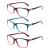 Kerecs 3 Pack Reading glasses women feather hinges good glasses of high -quality rectangular comfortable women reading aid (0.75 3 color) 0.75 3 Mix color