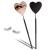 Buqikma Large Lash Mirror for Eyelash Extension Detachable Heart Shape Eyelash Mirror 45 Angle Design Hand Mirror Stainless Steel Eyelash Makeup Mirror lash Extension Lipstick Eyeliner Supplies(Black)
