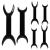 Healifty T-Shape Dental Double Head Mouth Opener Teeth Whitening Dental Orthodontic Tool Retractor 8pcs (Black)