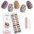 Kalolary Gel Nail Polish Strips Nail Gel Art Sticker Waterproof Full Nail Wraps Decal Sets with Nail File and Stick for Women Girls Nail Art Decor (UV/LED Lamp Required) (Leopard Pattern)