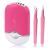 Eyelash Fan Dyer with 2 Pcs Lash Tweezers USB Mini Portable Fan Rechargeable Air Conditioning Blower with Straight and Curved Tip Tweezers for Eyelash Extension Girls Women(Rose Red)