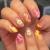 24 Pcs Flower Press on Nails Short  Almond French Tips Fake Nails Short Glue on Nails  Sun Flower False Nails with Glue Stickers  Cute Acrylic Nails Short for Women and Girls 8