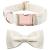 Lionet Paw's dog collar with fly - comfortable silk white wedding dog collar with removable fly for puppies and cats neck 20-30cm XS (1 Pack) white