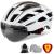 Bike Helmet Basecamp Bicycle Helmet with Rear Light & Detachable Magnetic Goggles & Portable Backpack Lightweight Cycling Helmet Adjustable for Adult Men Women Mountain & Road (BC-069) White