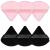 Pimoys 6 Pieces Powder Puff Face Makeup Sponge Soft Velour Triangle Powder Puffs for Loose Powder Body Powder Cosmetic Foundation Beauty Sponge Stocking Stuffers Gift for Women (Black Pink) Black and Pink
