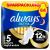 Always Ultra binding ladies size.5 Secure Night Extra 64 women's bandages with wings (4 x 16 pieces) Multipack thin and super absorbent catch smells and liquid immediately and out of the outlet protection
