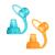 ChooMee SoftSip Food Pouch Tops | 100% Silicone | 2 CT Orange Aqua