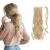Pference clip in extensions hair extension a piece of magical adhesive tape in ponytail wrap around the hair parts real ombre 43cm wavy dark blonde mix bleach blonde 43 cm dark blonde mix bleaching blonde
