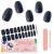 Ebanku 20pcs uv gel nail film navy blue nail film self -adhesive uv gel wraps nail sticker nail foil uv hardening with nail file and stick for women girls nail decoration