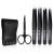 Tweezers Set 5-Piece - Professional Stainless Steel Tweezers with Curved Scissors, Best Precision Tweezer for Eyebrows, Splinter & Ingrown Hair Removal with Leather Travel Case (Black)