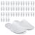 Juvale 24 Pairs Disposable House Slippers for Guests Bulk Pack for Hotel Spa Shoeless Home White Closed Toe (US Men Size 10 Women 11)