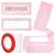 HLQHXWHZT 35 Pcs Empty Press on Nails Packaging Box Set 35 Pcs White Background Papers and 1 Double Sided Tape Empty Nail Package Box Set for Press on Nail Business (Pink butterfly)