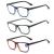 MMOWW 3-pack reading glasses for men and women - anti-blue computer glasses with spring hinges (gray+blue+red +2.0 gray+blue+red 2.0 x