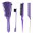 Lorsex hairbrush detergent for natural hair for Afro Haare 3a to 4c confused wavy curly hair with 3 pieces of Toupier brush set double edges brush and comb (purple)