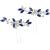 Crystal Bridal Hair Pins Sparkle White Blue Rhinestone Wedding Hair Piece Accessories for Women Girls (Pack of 2) (Blue)