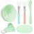 Teenitor Facial Mask Mixing Bowl Set DIY Facemask Mixing Tool Kit with Silicon Face Mask Brush Facial Mask Bowl Stick Spatula Gauges Puff Pack of 8 Green