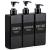 3pcs Shower Refillable Dispenser, Segbeauty 16.9oz Empty Pump Press Bottles with Labels, 500ml Plastic Soap Dispenser for Bathroom Shower Containers for Body Wash Shampoo Conditioner Lotion Black Black 16.9oz/500ml