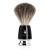 M HLE Rytmo shaving brush - shaving brush made of pure badger hair - handle made of black precious resin and metal accents